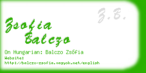 zsofia balczo business card